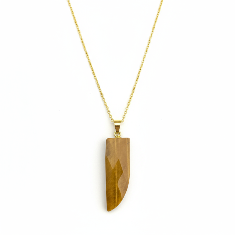 Tiger's Eye Golden Guardian Blade Pendant
