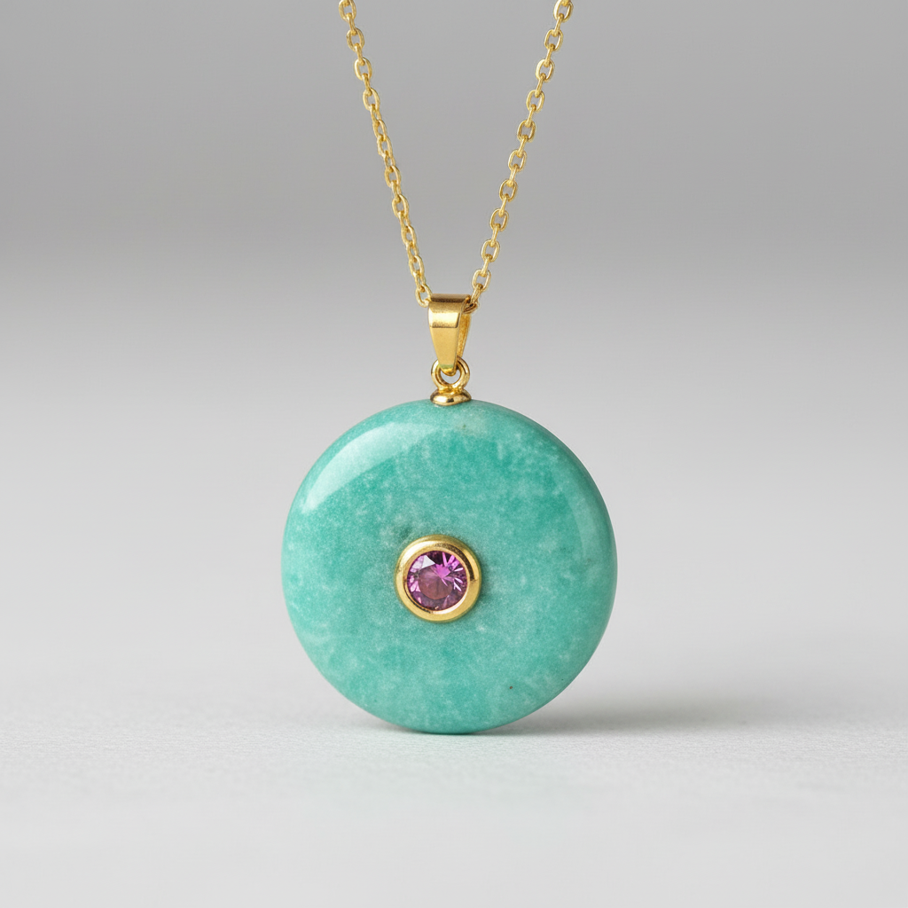 Natural Amazonite Healing Crystal Pendant