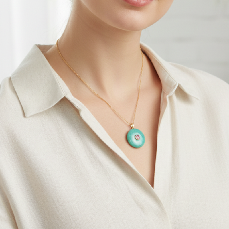 Natural Amazonite Healing Crystal Pendant