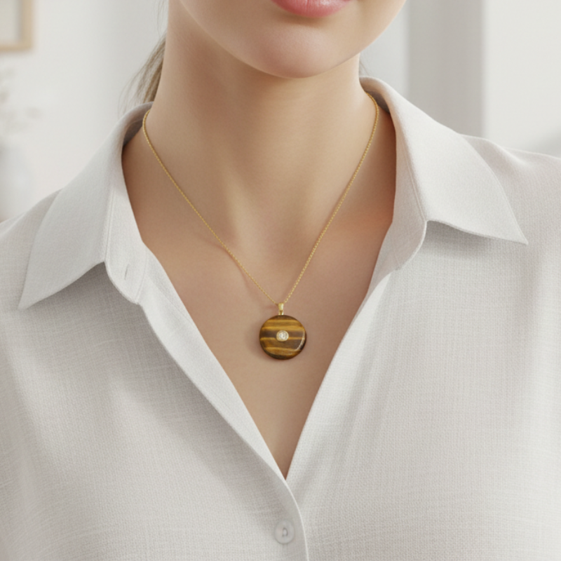 Tiger Eye Healing Crystal Pendant