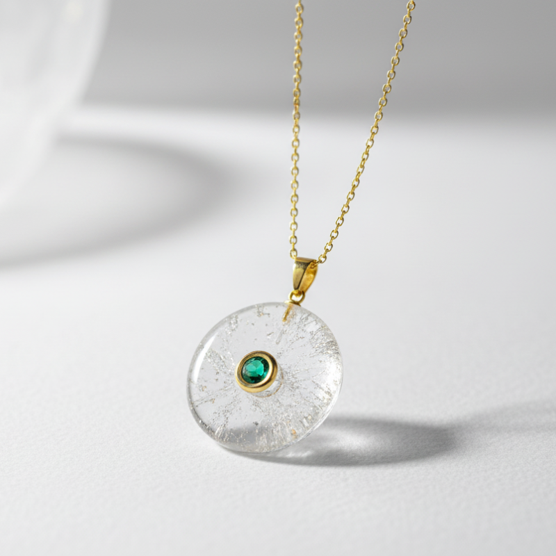 Natural Clear Quartz Healing Pendant