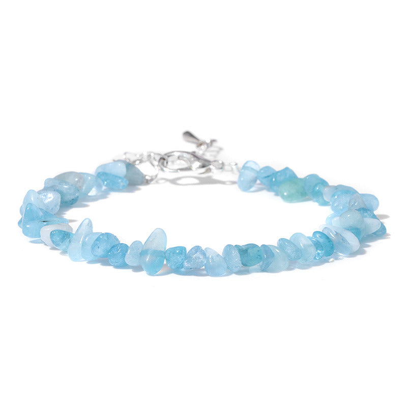 Natural Aquamarine Chip Bracelet