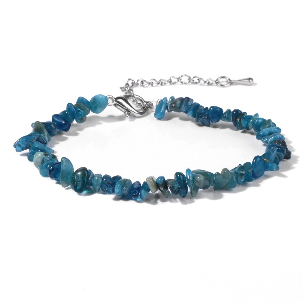 Natural Blue Crystal Chip Bracelet
