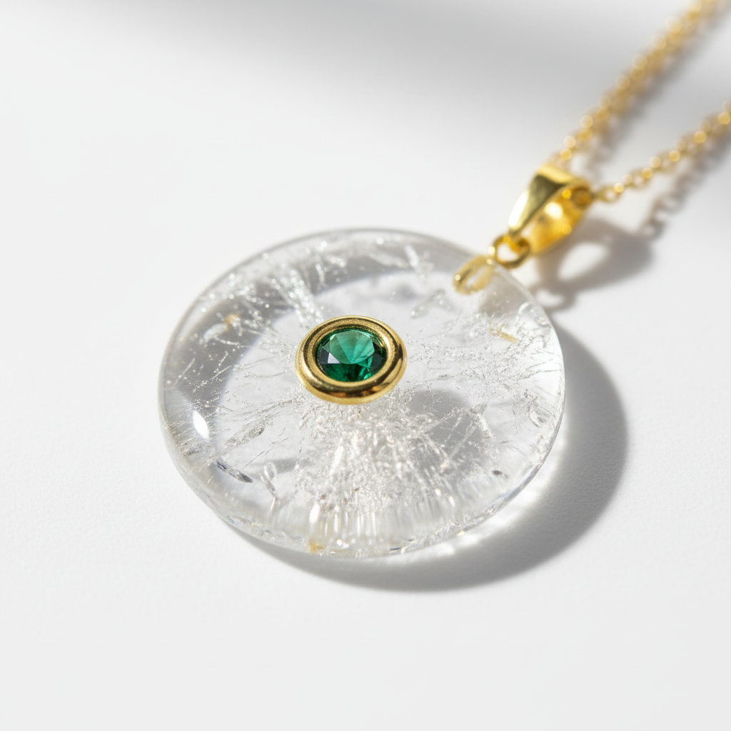 Natural Clear Quartz Healing Pendant