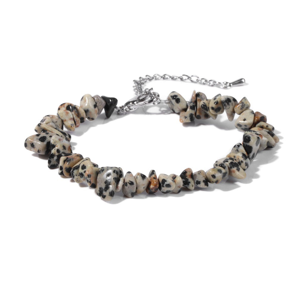 Natural Dalmatian Jasper Chip Bracelet