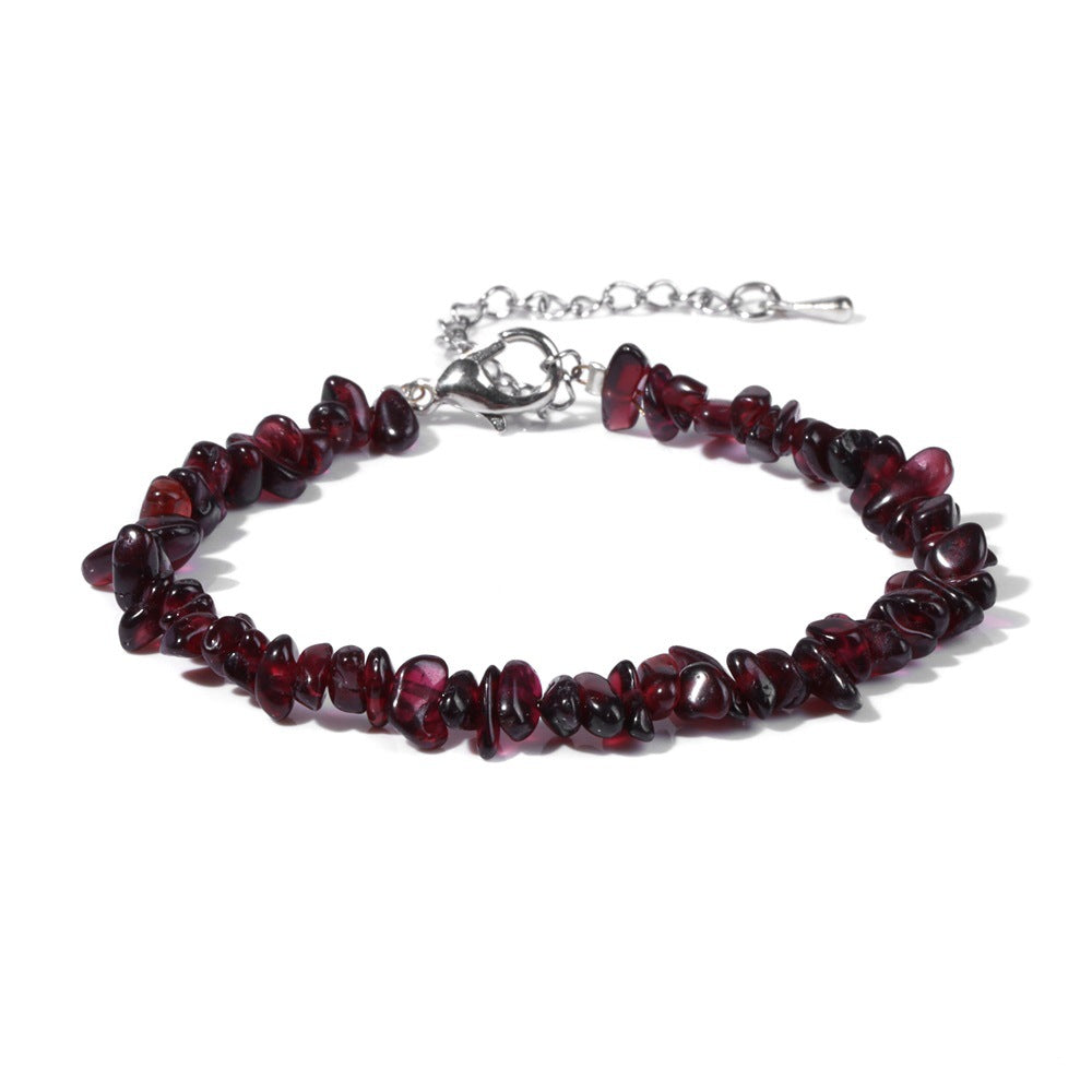 Natural Garnet Chip Bracelet