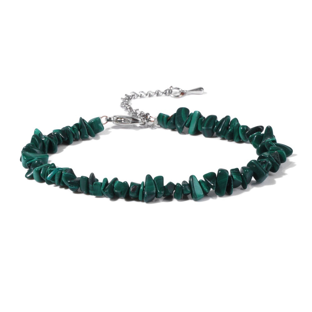 Natural Malachite Chip Bracelet