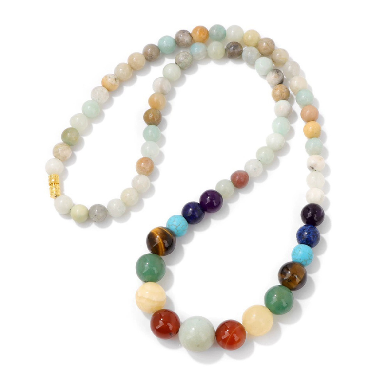 Natural Mixed Semi-Precious Stone 7 Chakra Necklace