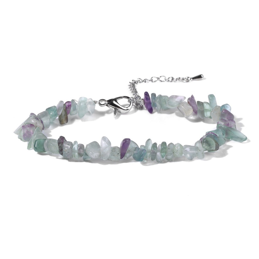 Natural Multicolor Fluorite Chip Bracelet