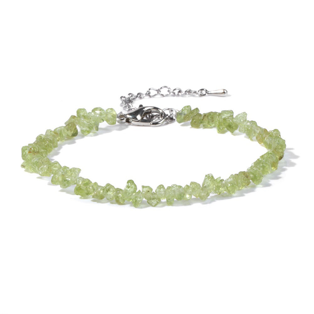 Natural Peridot Chip Bracelet