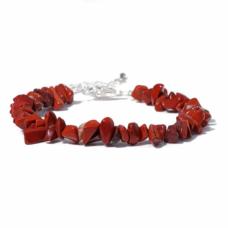 Natural Red Jasper Chip Bracelet