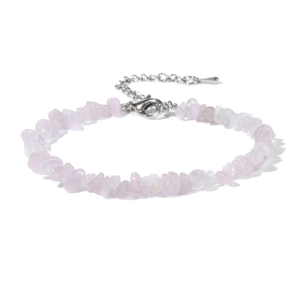 Natural Rose Quartz Chip Bracelet