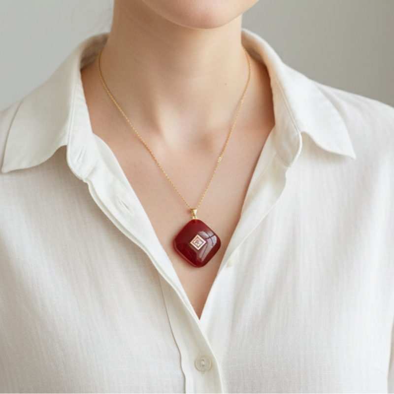 Red Agate Healing Pendant